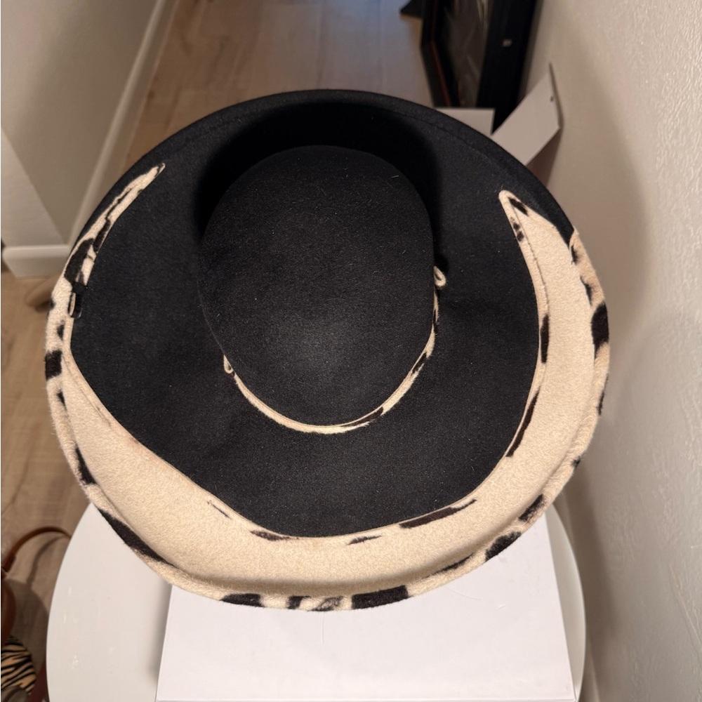 Luxury Designer Leopard Vintage MARZI FIRENZE Wide BrimHat,Italian 100% LAPIN - Picture 8 of 8